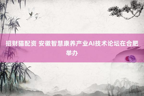 招财猫配资 安徽智慧康养产业AI技术论坛在合肥举办